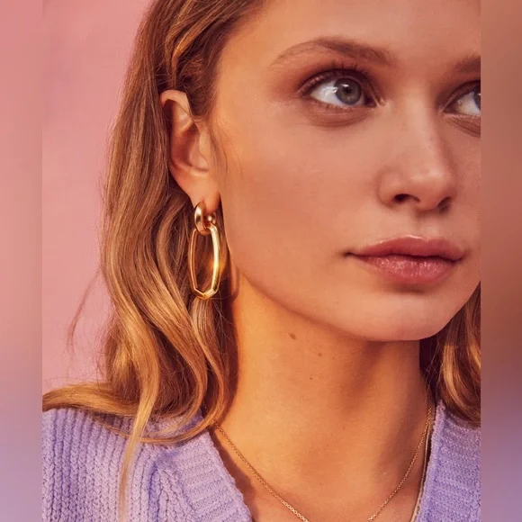 NWT Kendra Scott Danielle Convertible Link Earrings in Mixed Metal - Picture 3 of 6